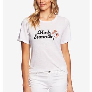 CeCe Made In Summer white shirt sleeved T-shirt